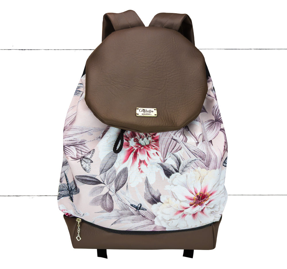 Pochette Coachella Floralité pâle