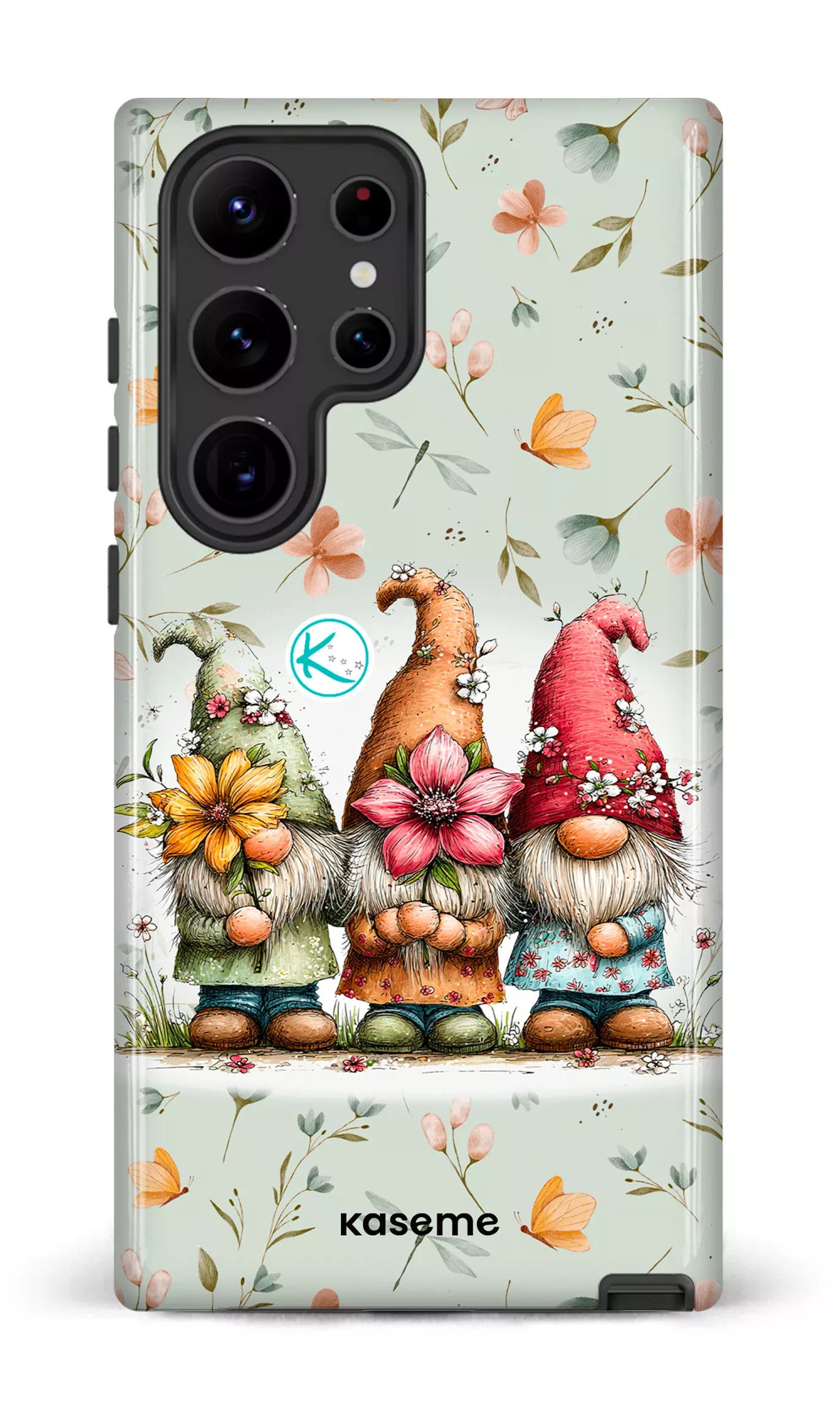 Étui à cellulaire - Gnomes à la fleur