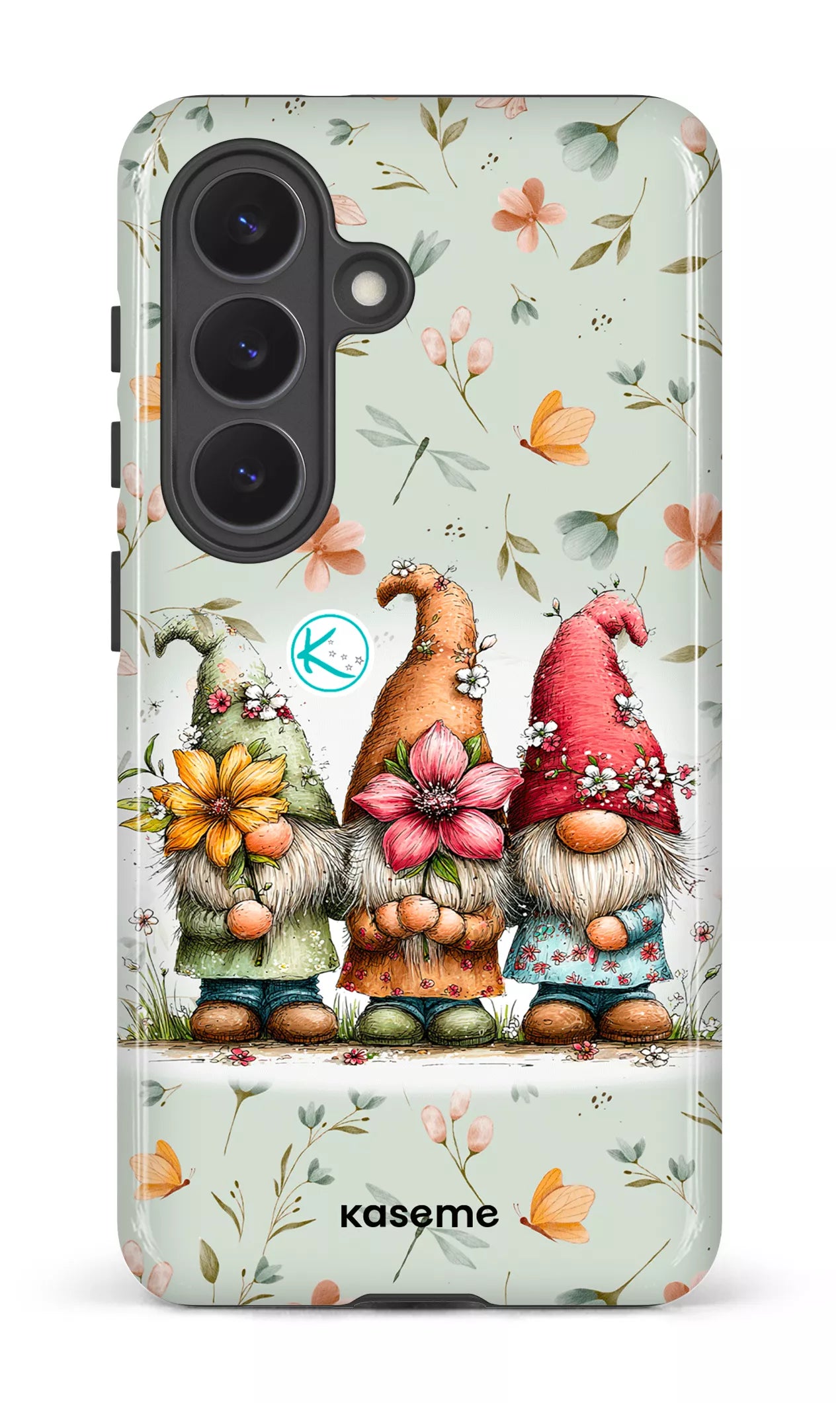 Étui à cellulaire - Gnomes à la fleur