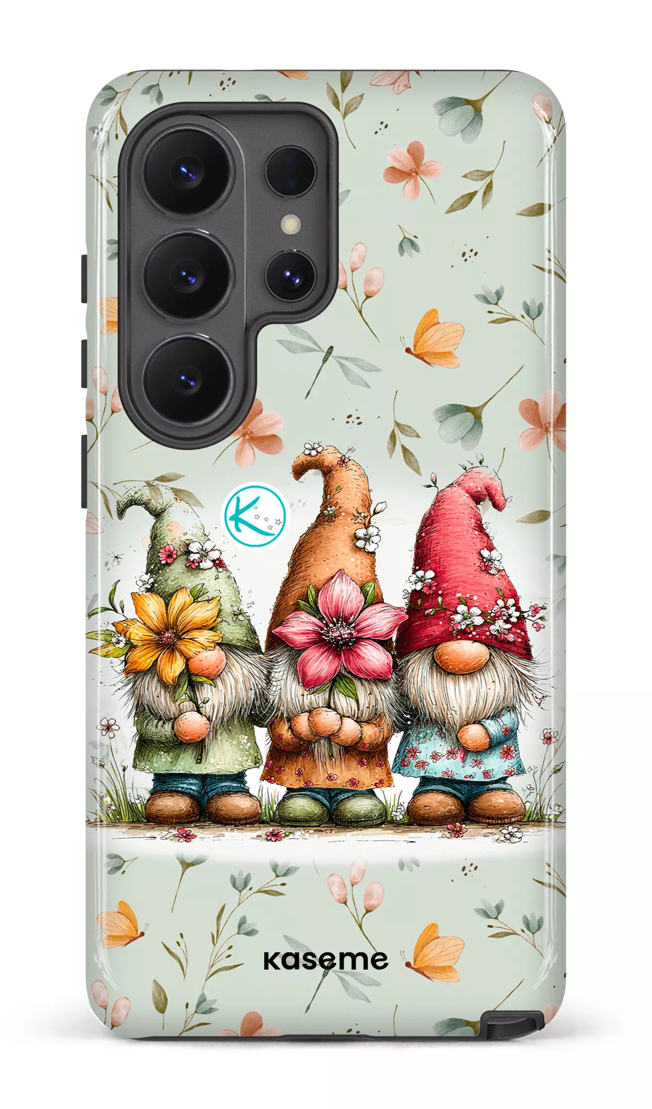 Étui à cellulaire - Gnomes à la fleur