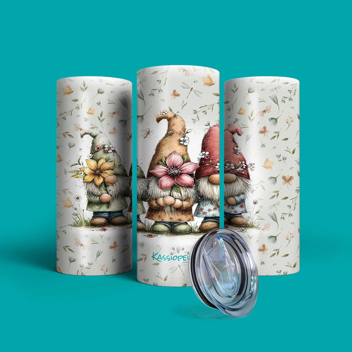 Verre en acier inoxydable Gnomes à la fleur