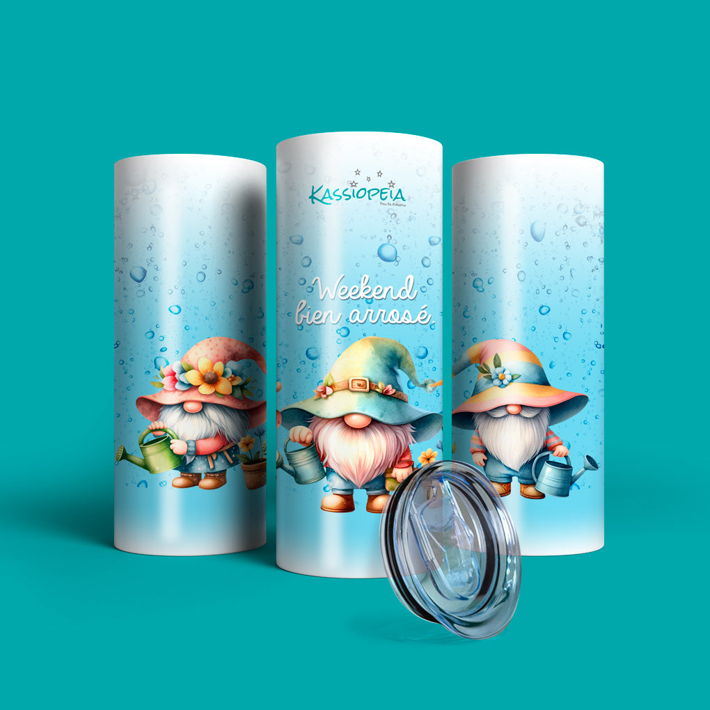 Verre en acier inoxydable Gnomes arroseurs