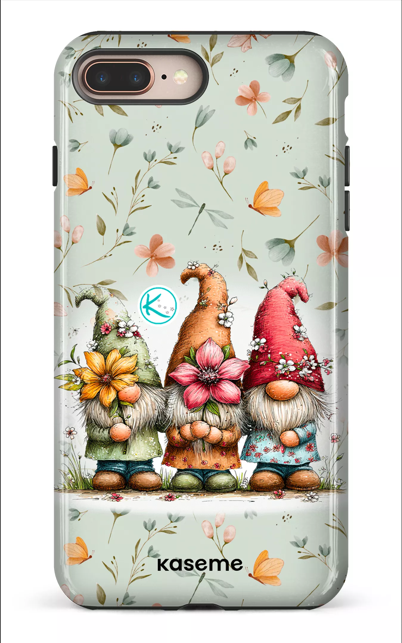Étui à cellulaire - Gnomes à la fleur