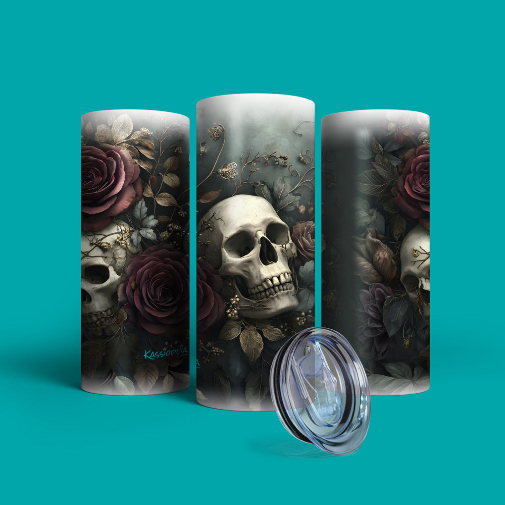 Verre en acier inoxydable Roses macabres