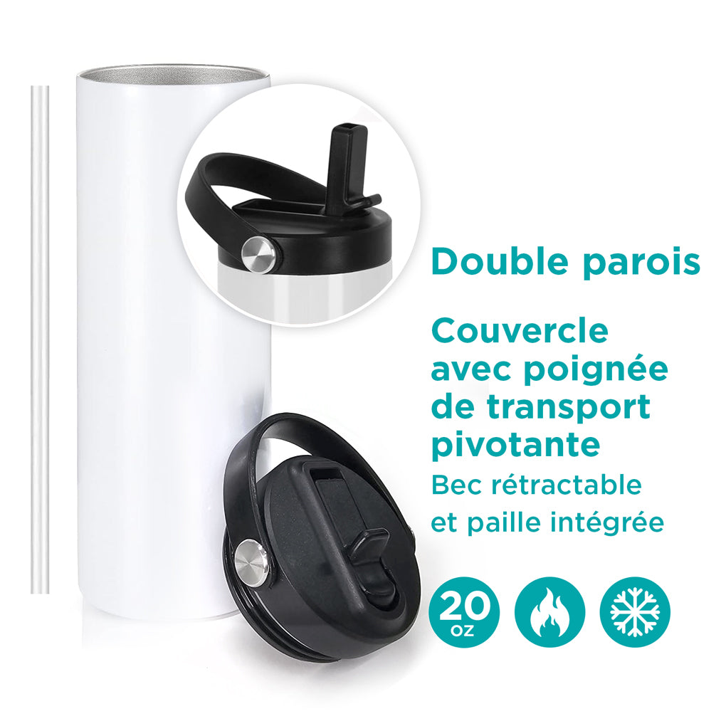 Verre en acier inoxydable Fantaisie florale