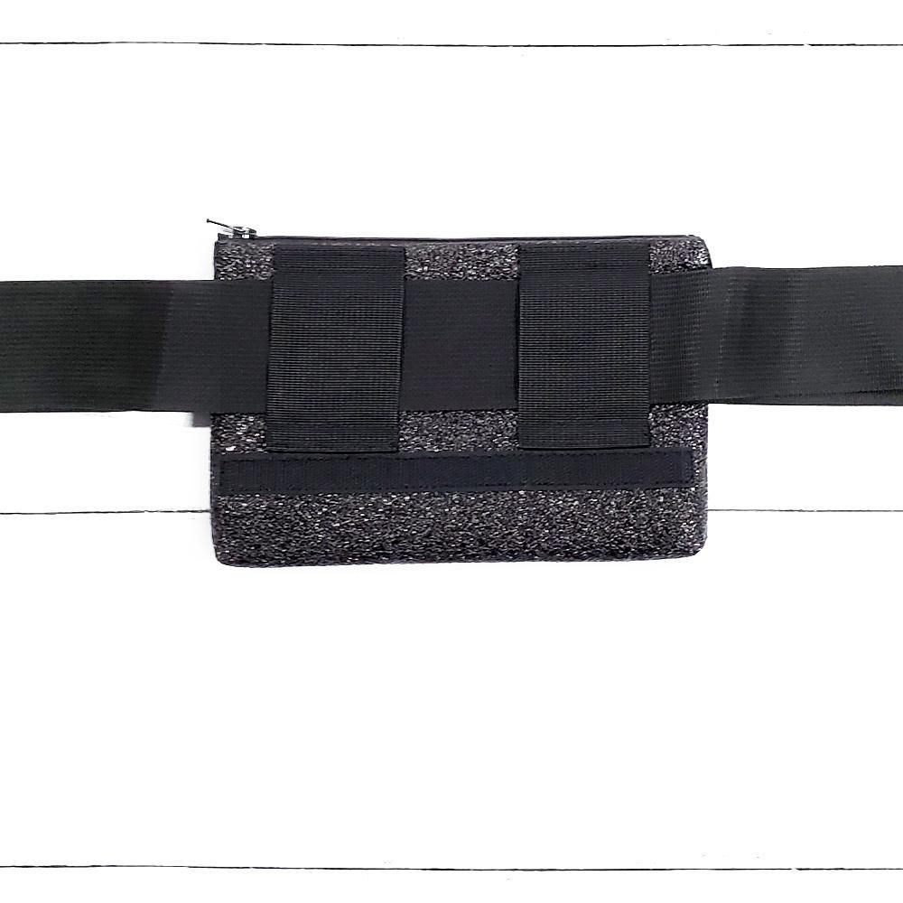 Base - 8" BananaSplit Paillettes Noires (Sac banane mince)
