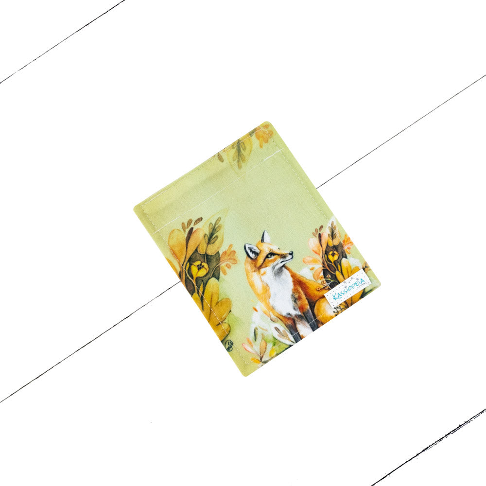 Mini rabat de portefeuille interchangeable au motif Renard Floral - Personnalisez votre portefeuille - Kassiopeia par la bohème
