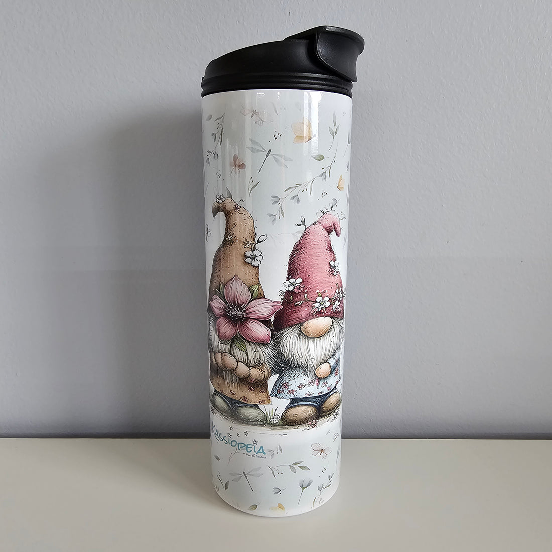 Verre Gnome à la fleur / triple parois - Prêt à partir