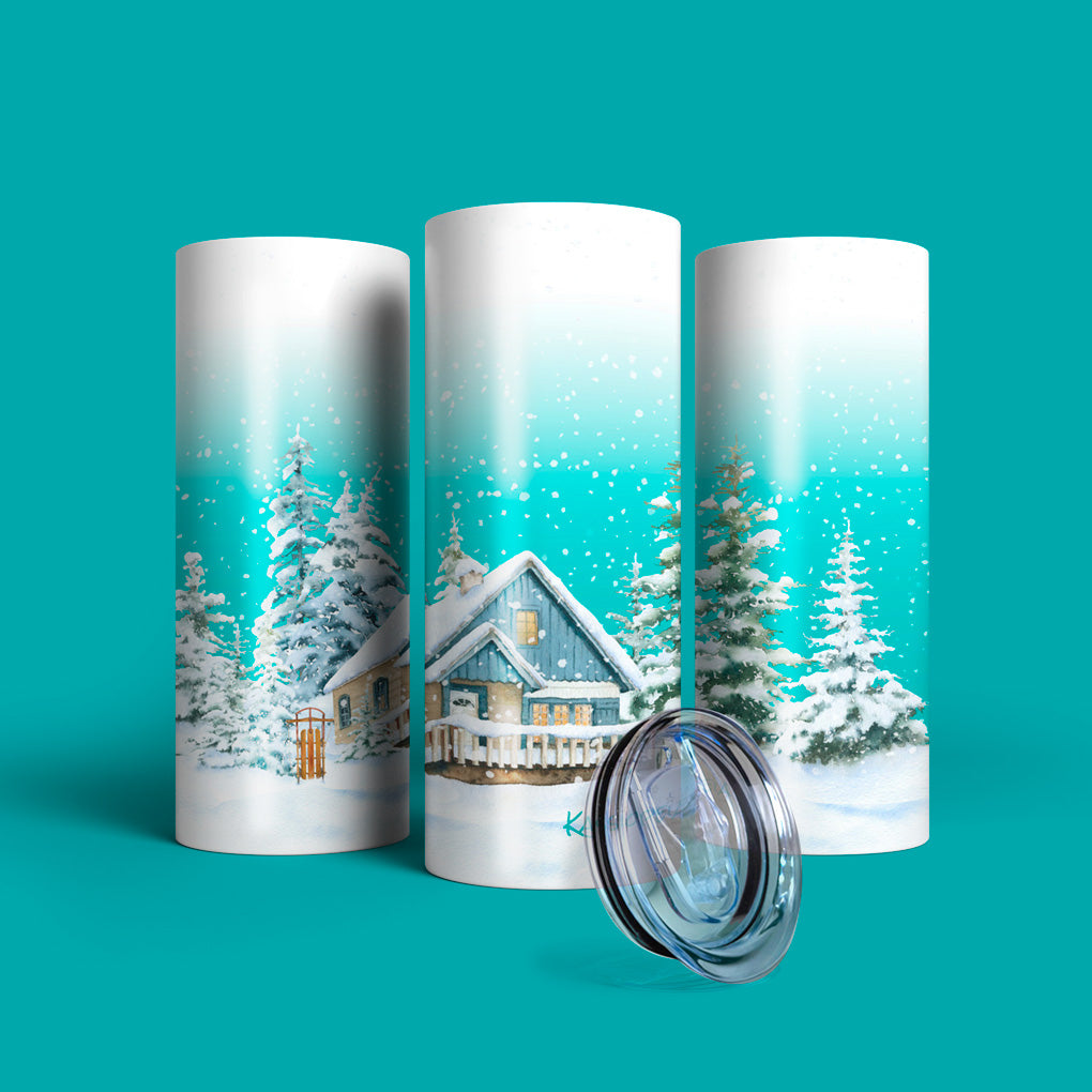 Verre en acier inoxydable Chalet alpin