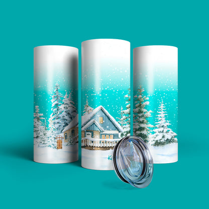 Verre en acier inoxydable Chalet alpin