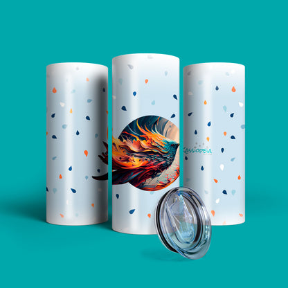 Verre en acier inoxydable Oiseau de feu