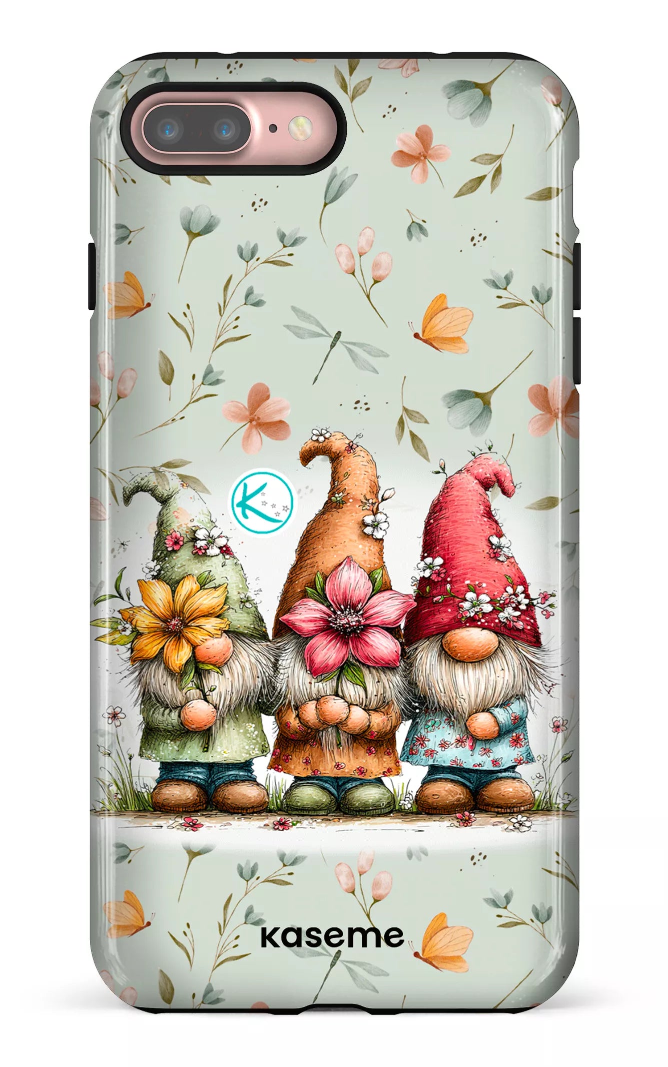 Étui à cellulaire - Gnomes à la fleur