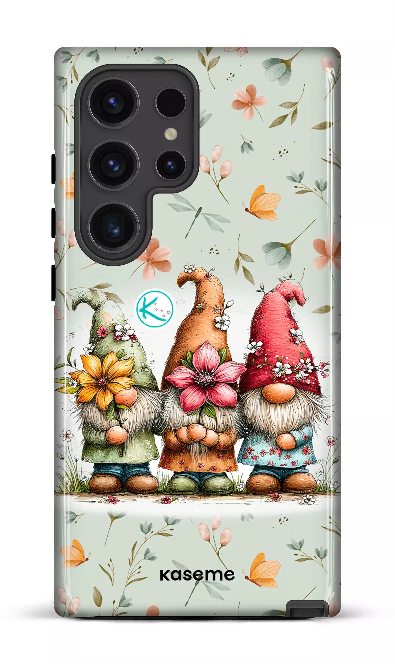 Étui à cellulaire - Gnomes à la fleur