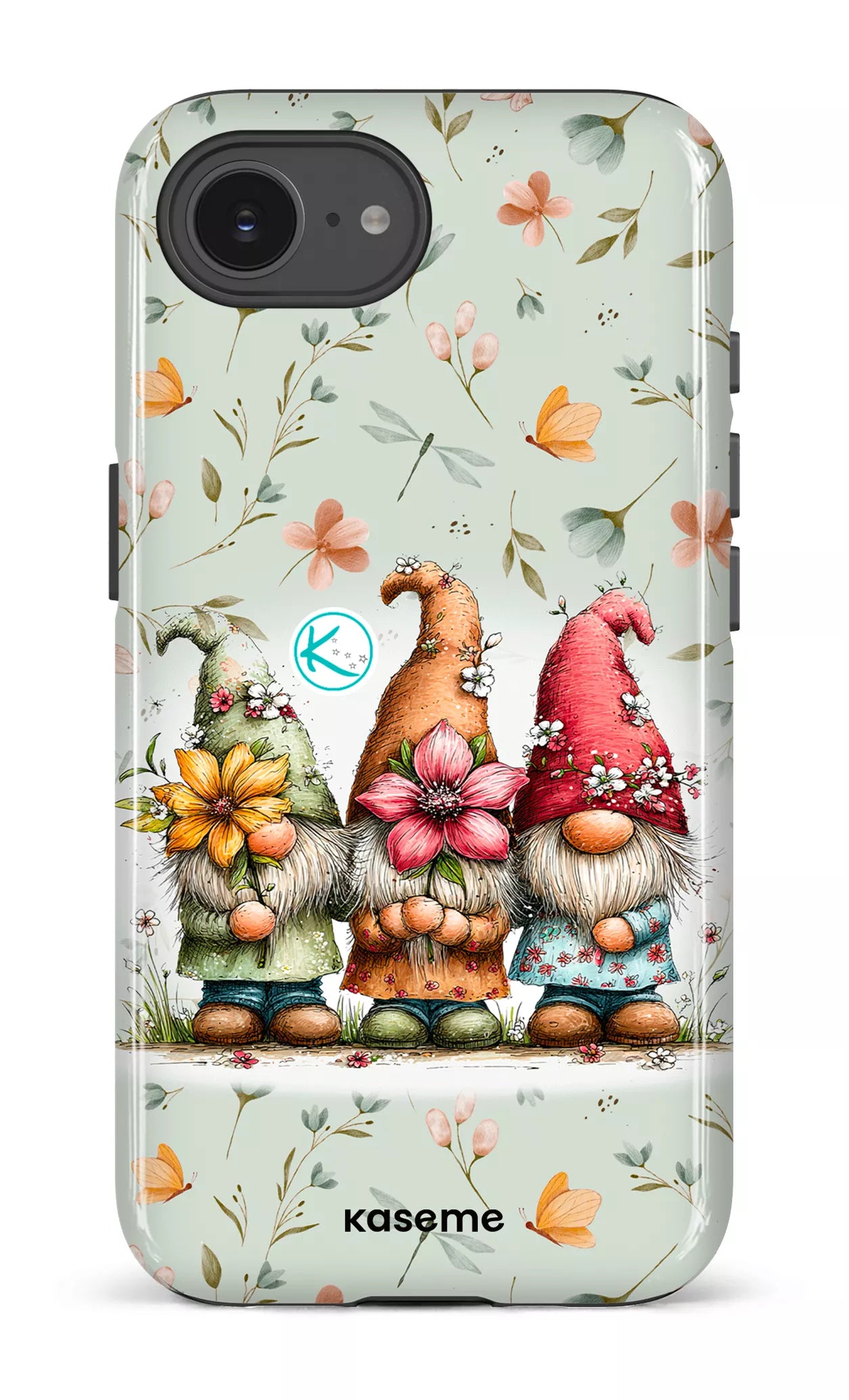 Étui à cellulaire - Gnomes à la fleur