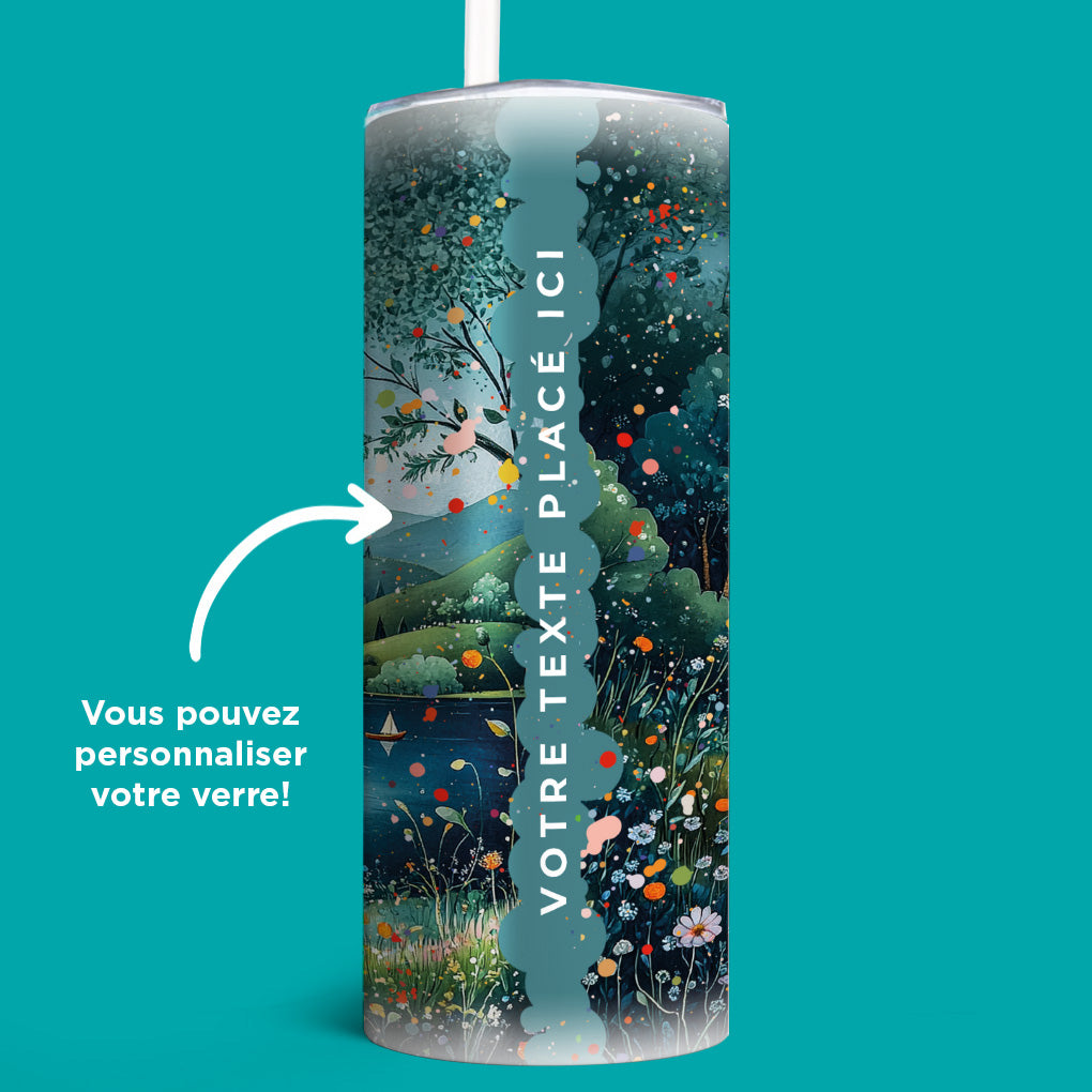 Verre en acier inoxydable Le chalet du lac