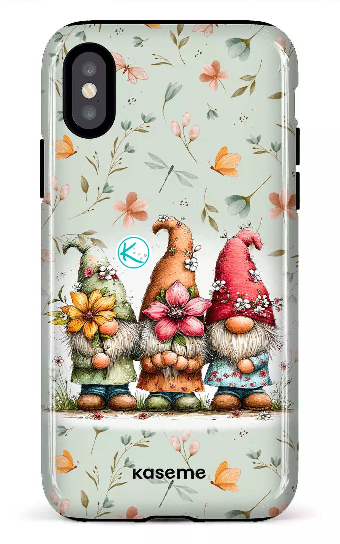 Étui à cellulaire - Gnomes à la fleur