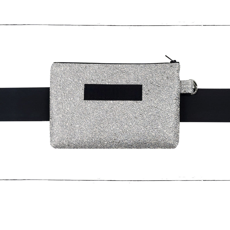 Base - 8" BananaSplit Paillettes argentées (Sac banane mince)