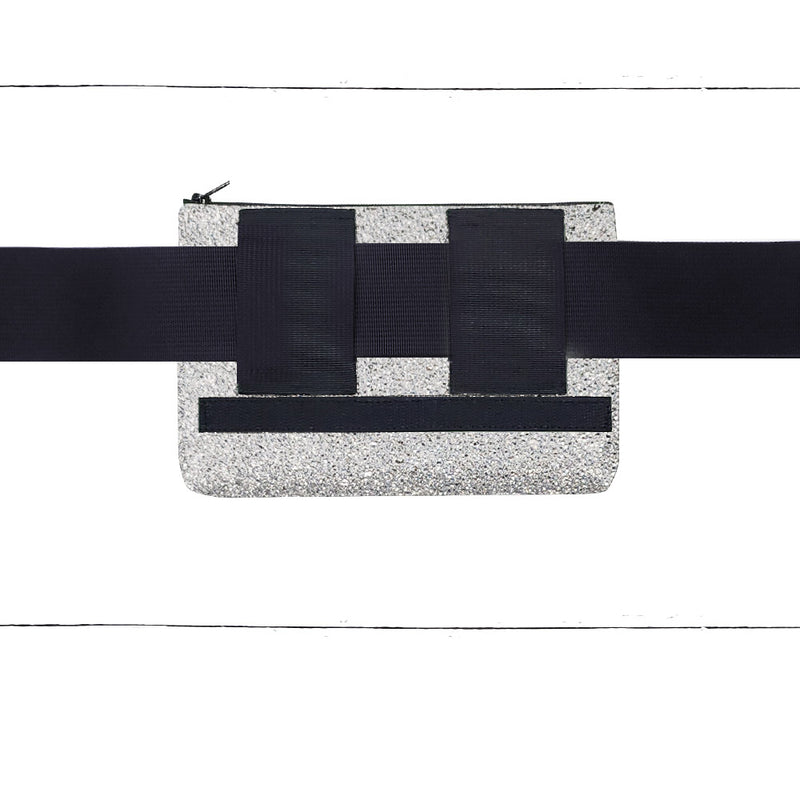 Base - 8" BananaSplit Paillettes argentées (Sac banane mince)