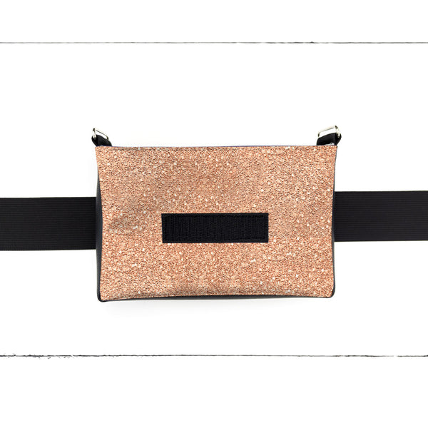 Base - 8" BananOurse Paillettes Dorées/Rosées (Sac banane transformable)