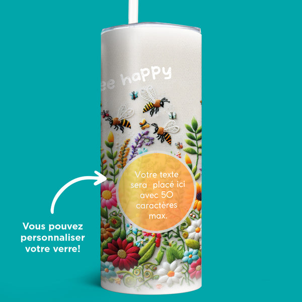 Verre en acier inoxydable Bee happy