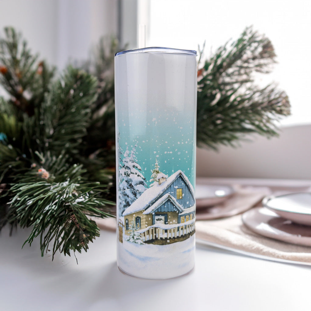 Verre en acier inoxydable Chalet alpin