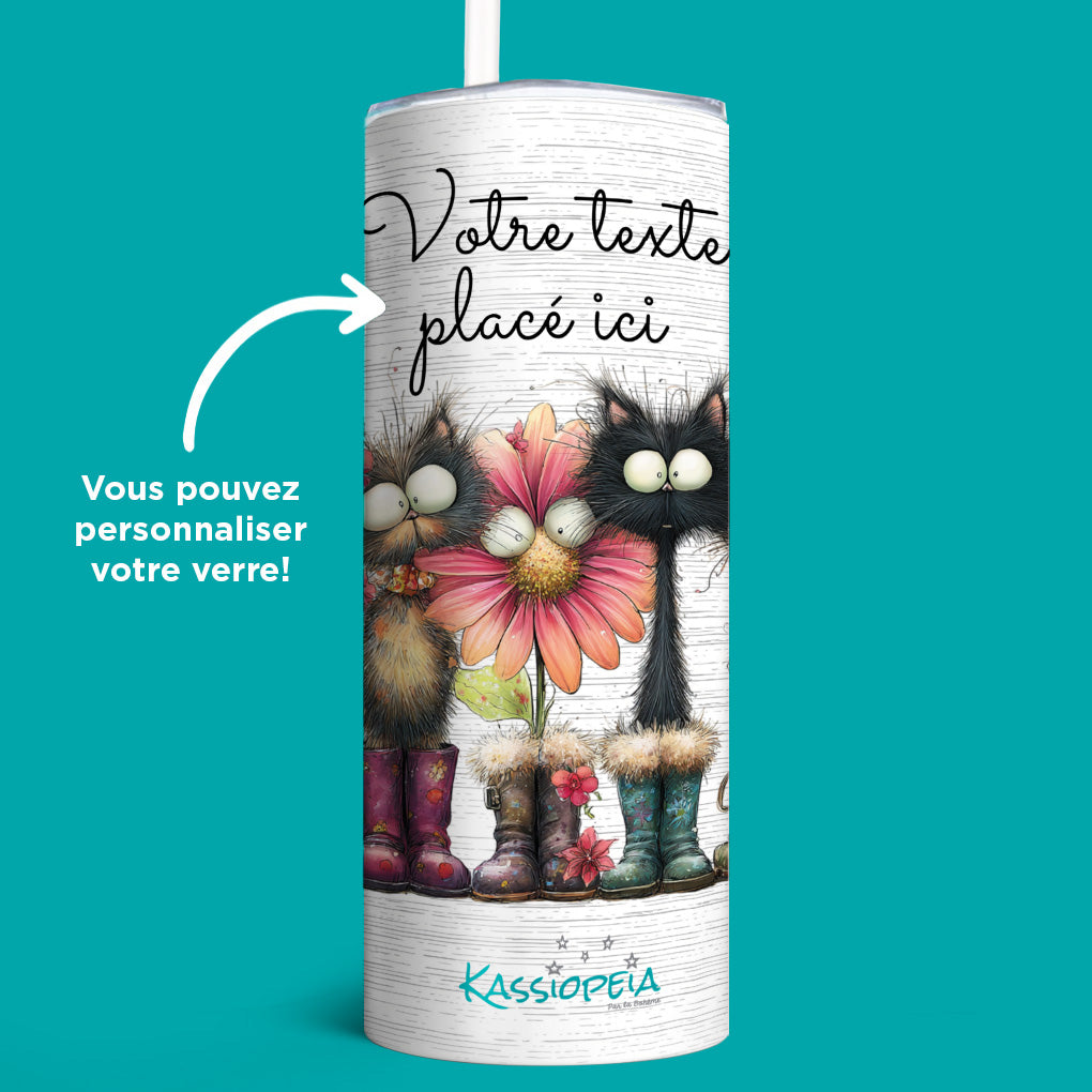 Verre en acier inoxydable Chats bottés