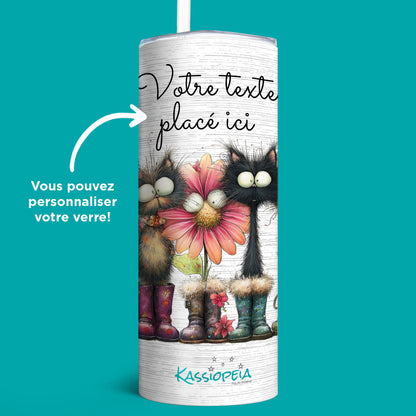 Verre en acier inoxydable Chats bottés