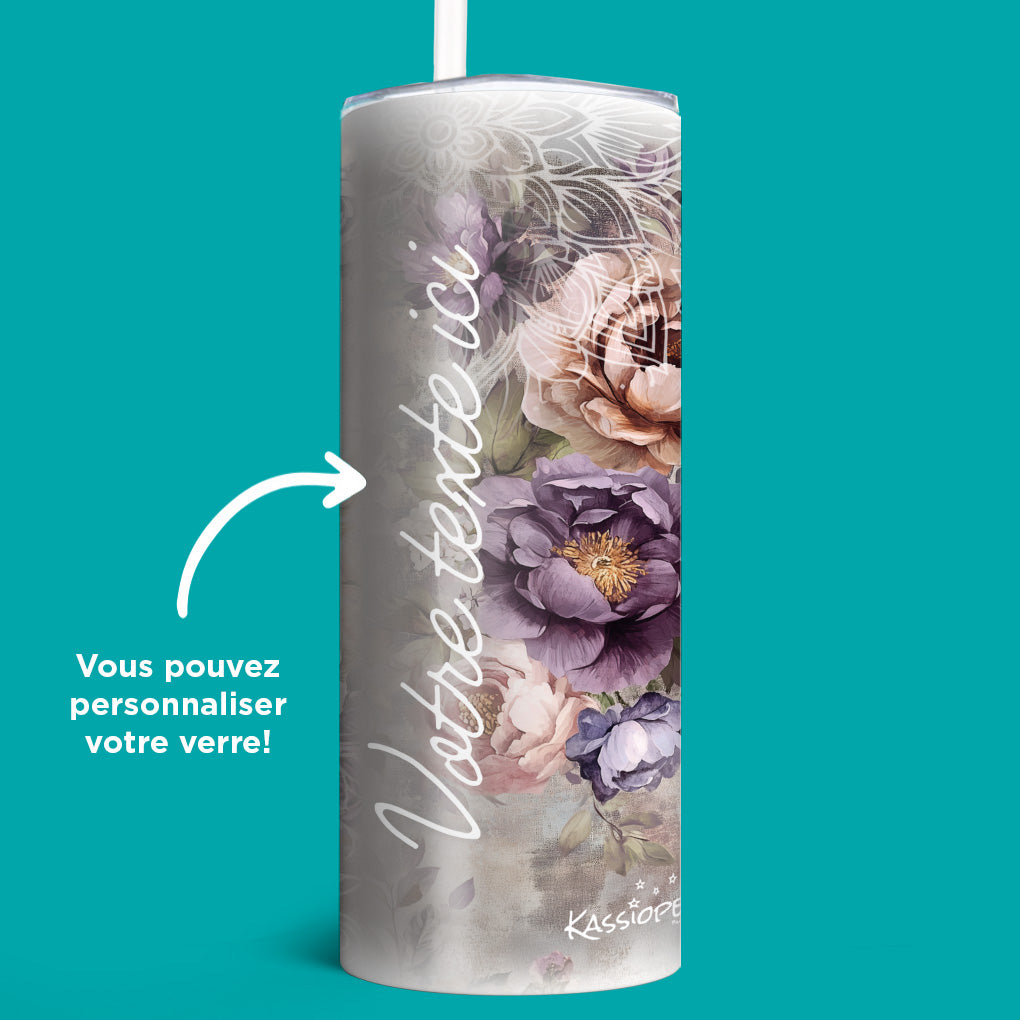 Verre en acier inoxydable Fleurs d&