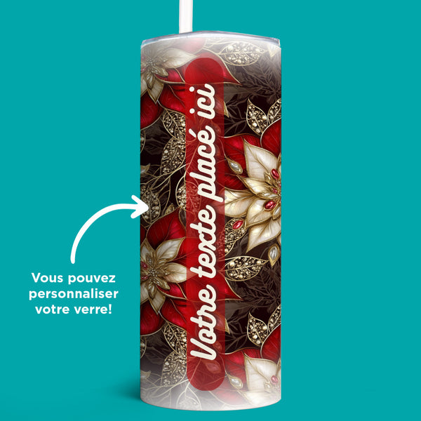 Verre en acier inoxydable Fleurs des Fêtes