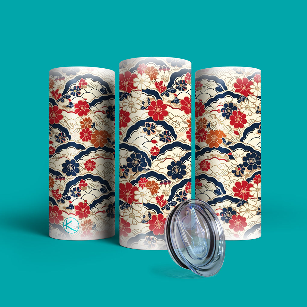 Verre en acier inoxydable Fleurs d&