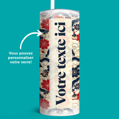 Verre en acier inoxydable Fleurs d&