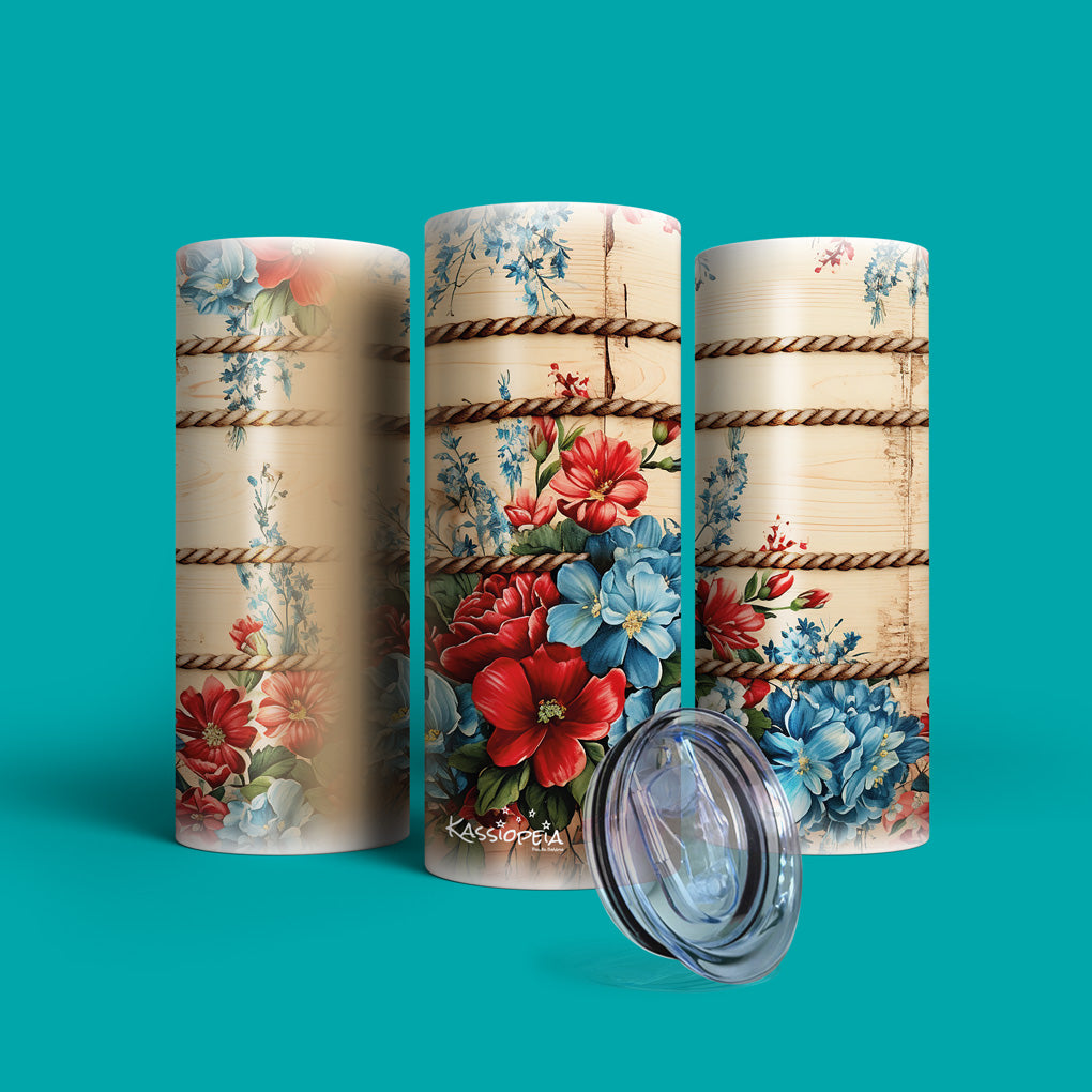 Verre en acier inoxydable Fleurs nautiques