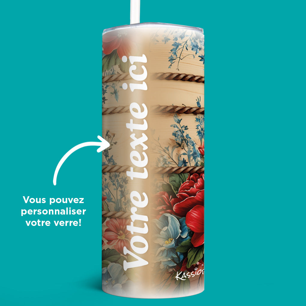 Verre en acier inoxydable Fleurs nautiques
