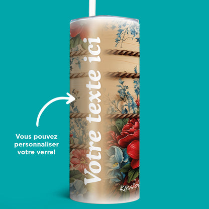 Verre en acier inoxydable Fleurs nautiques