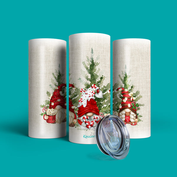 Verre en acier inoxydable Gnomes sous le sapin