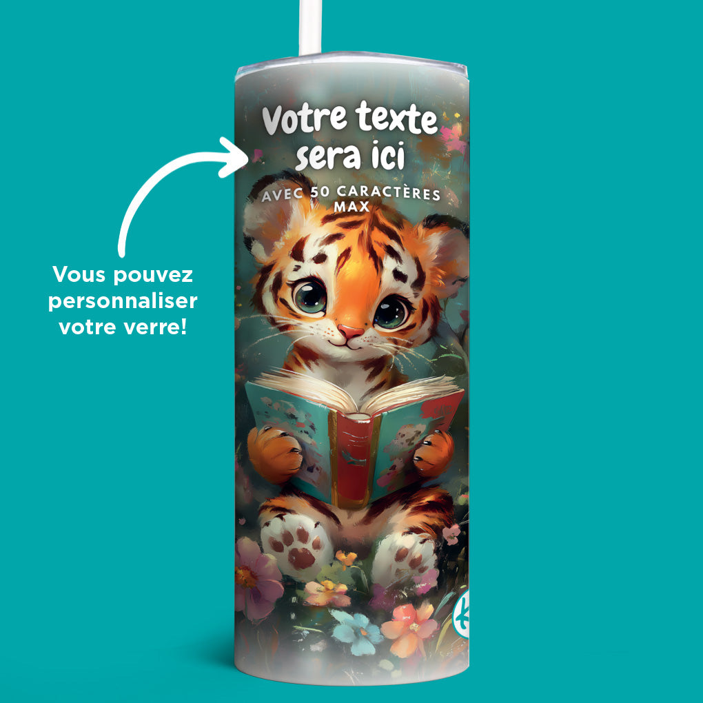 Verre en acier inoxydable Gros museaux dans les livres