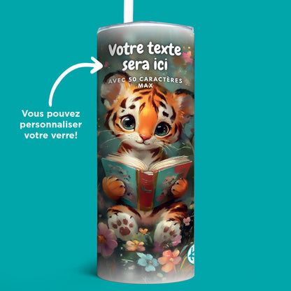 Verre en acier inoxydable Gros museaux dans les livres