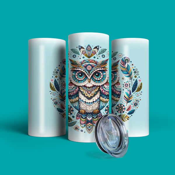 Verre en acier inoxydable Hibou bohème