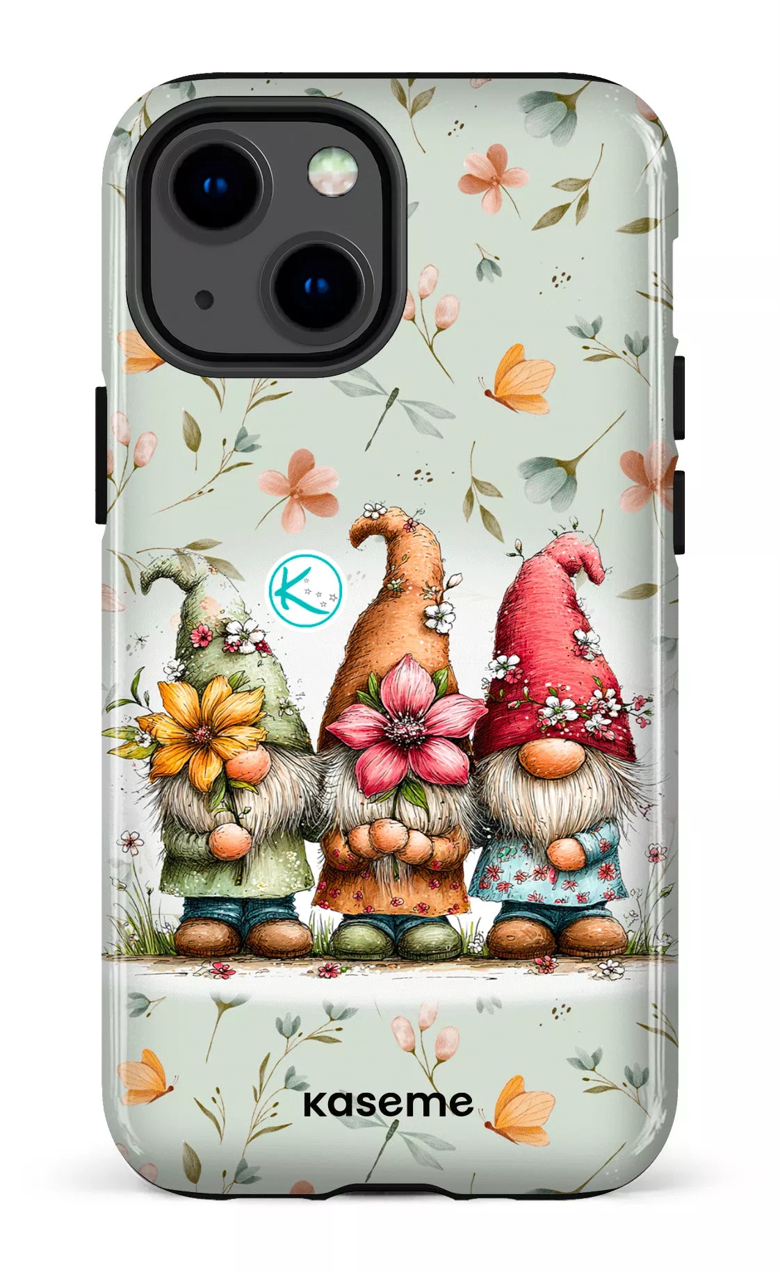 Étui à cellulaire - Gnomes à la fleur