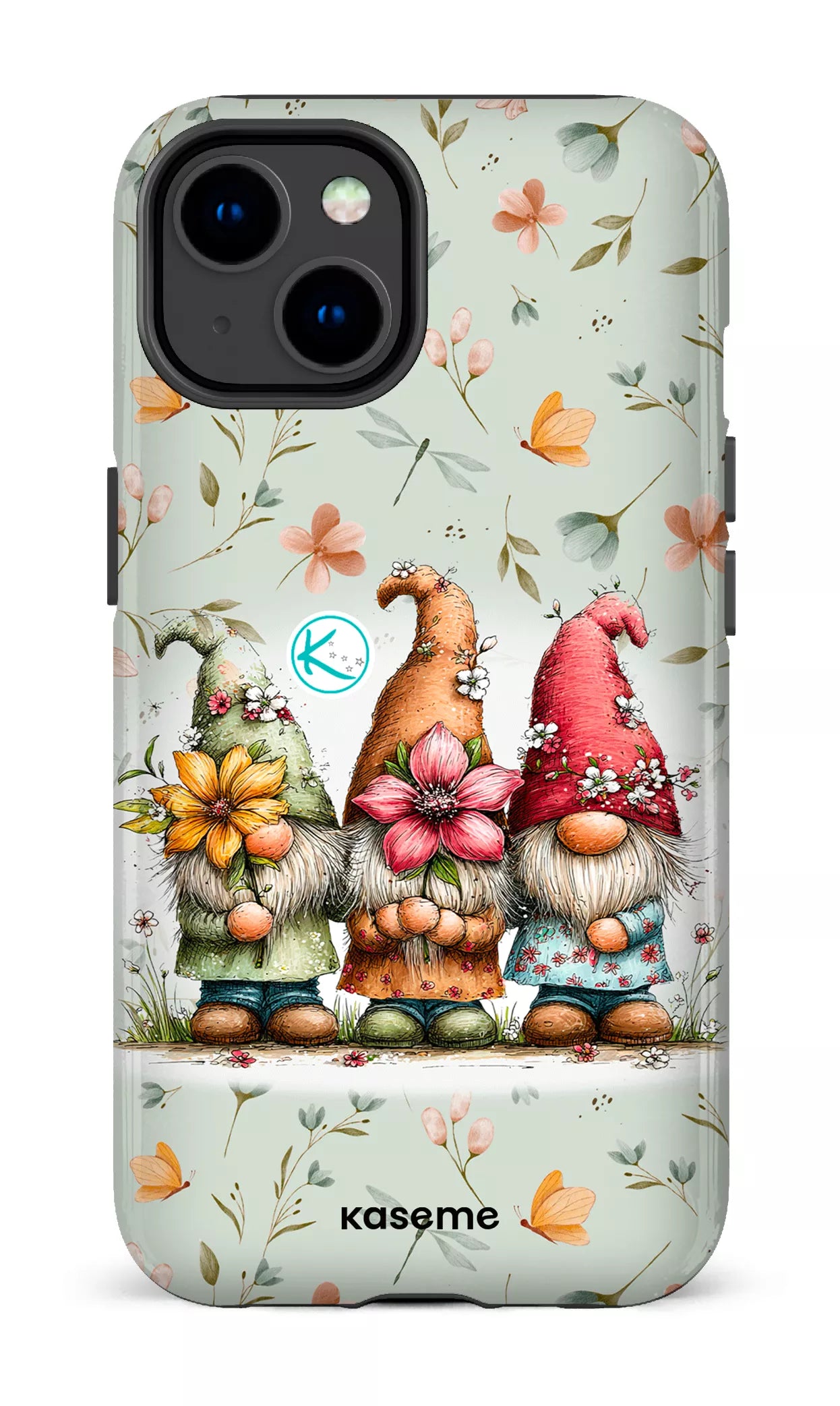 Étui à cellulaire - Gnomes à la fleur