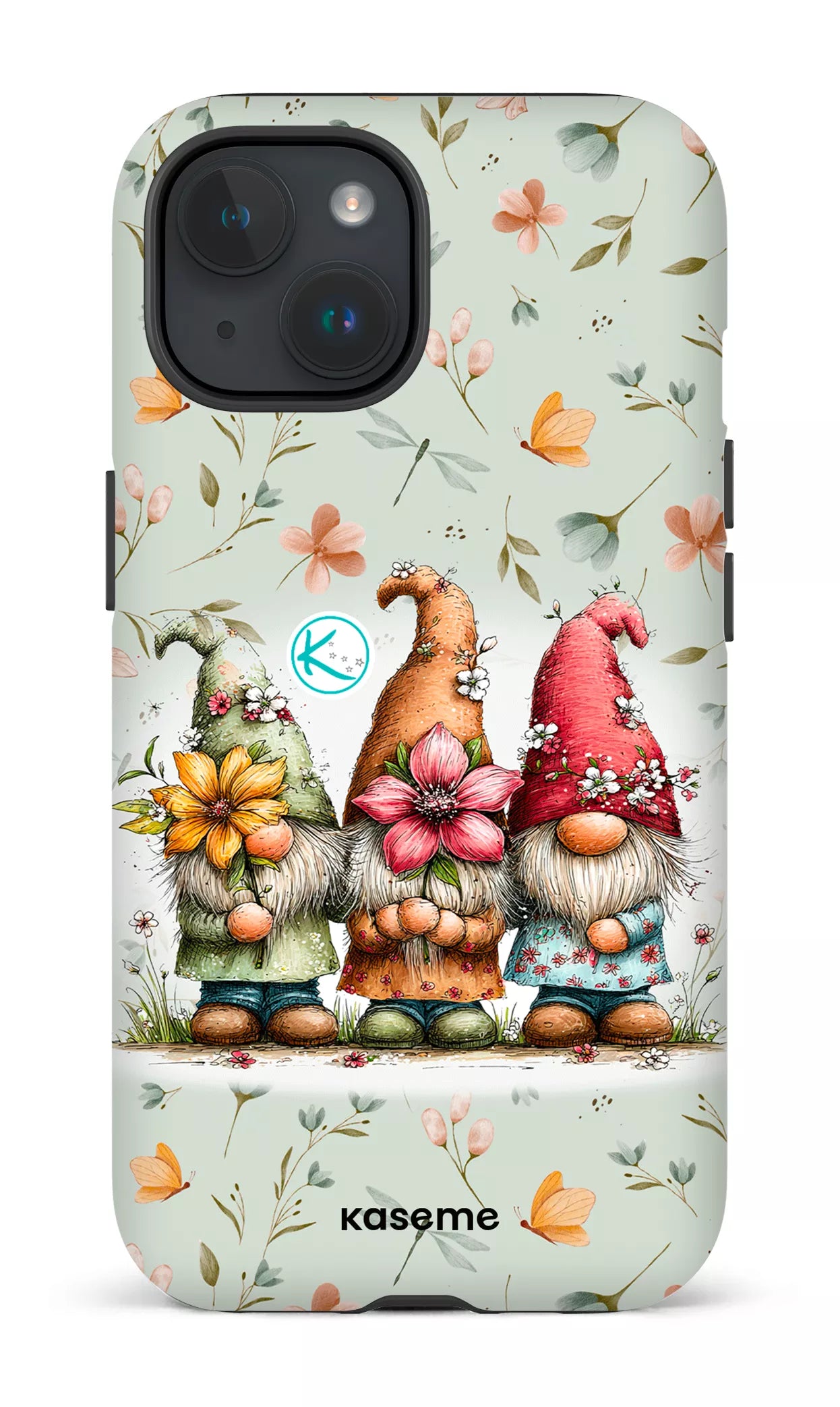 Étui à cellulaire - Gnomes à la fleur