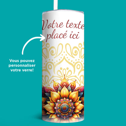 Verre en acier inoxydable La danse des tournesols
