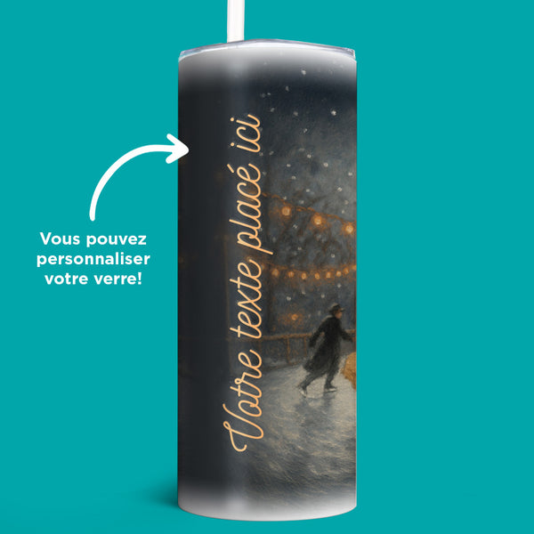 Verre en acier inoxydable La valse des patineurs