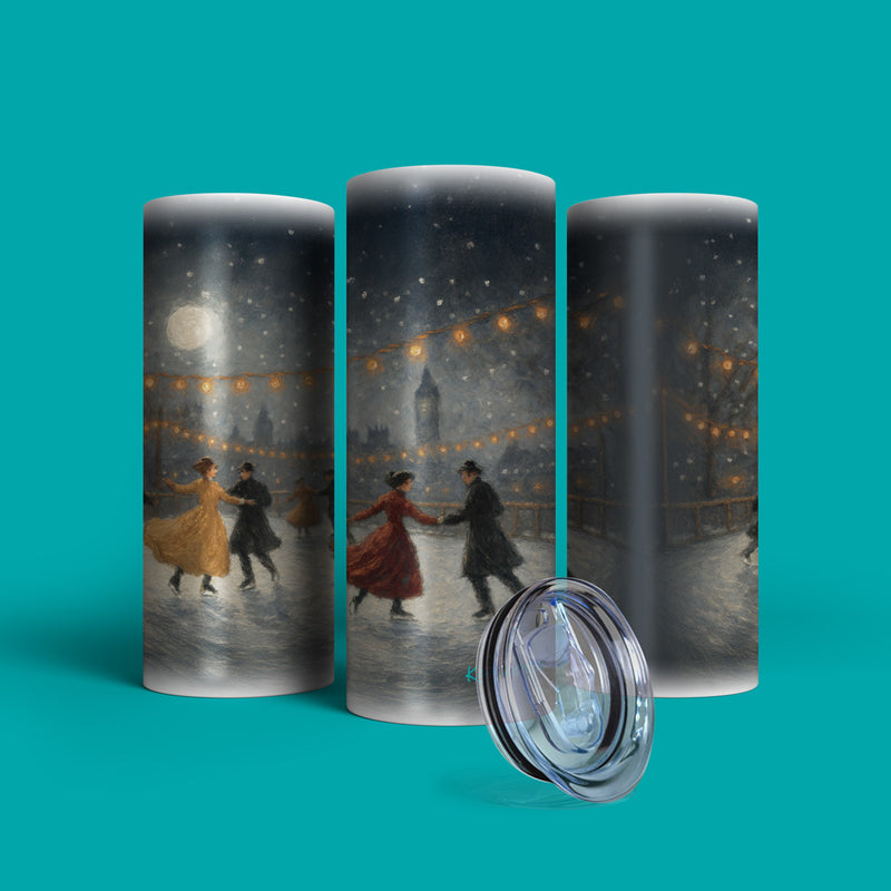 Verre en acier inoxydable La valse des patineurs