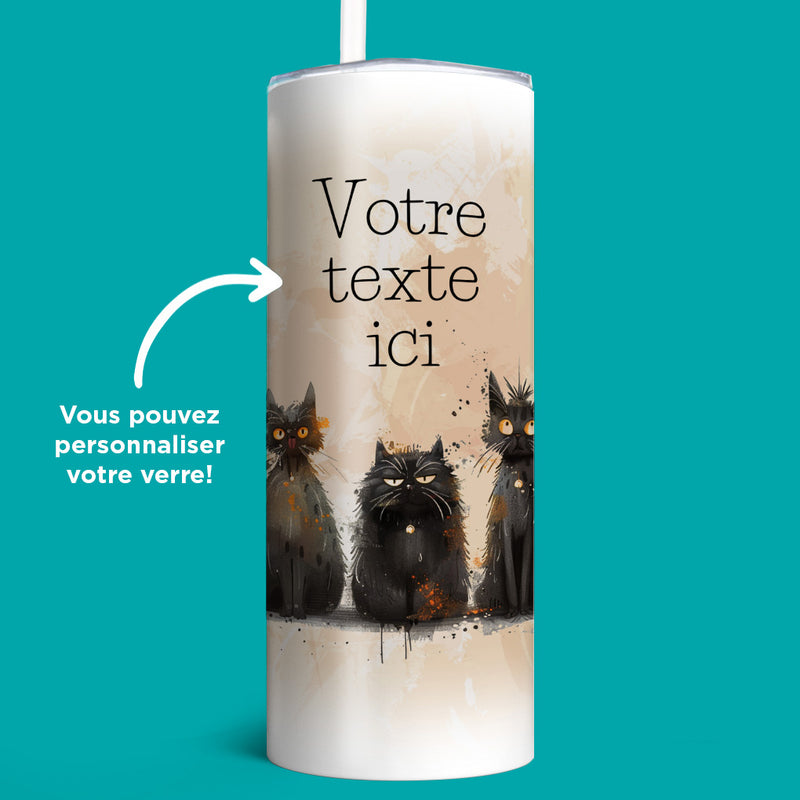 Verre en acier inoxydable Les minets noirs