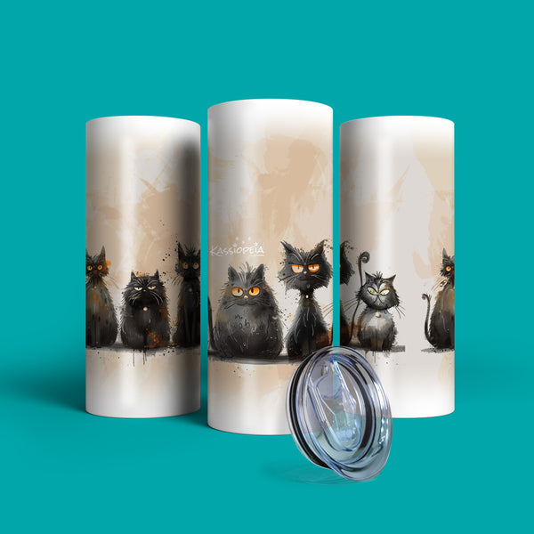Verre en acier inoxydable Les minets noirs