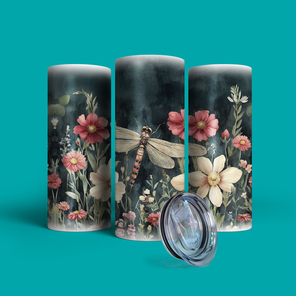 Verre en acier inoxydable Lybie la libellule