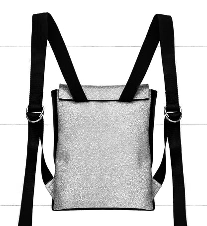 Base - 8" Mini Kangourou Paillettes argentées