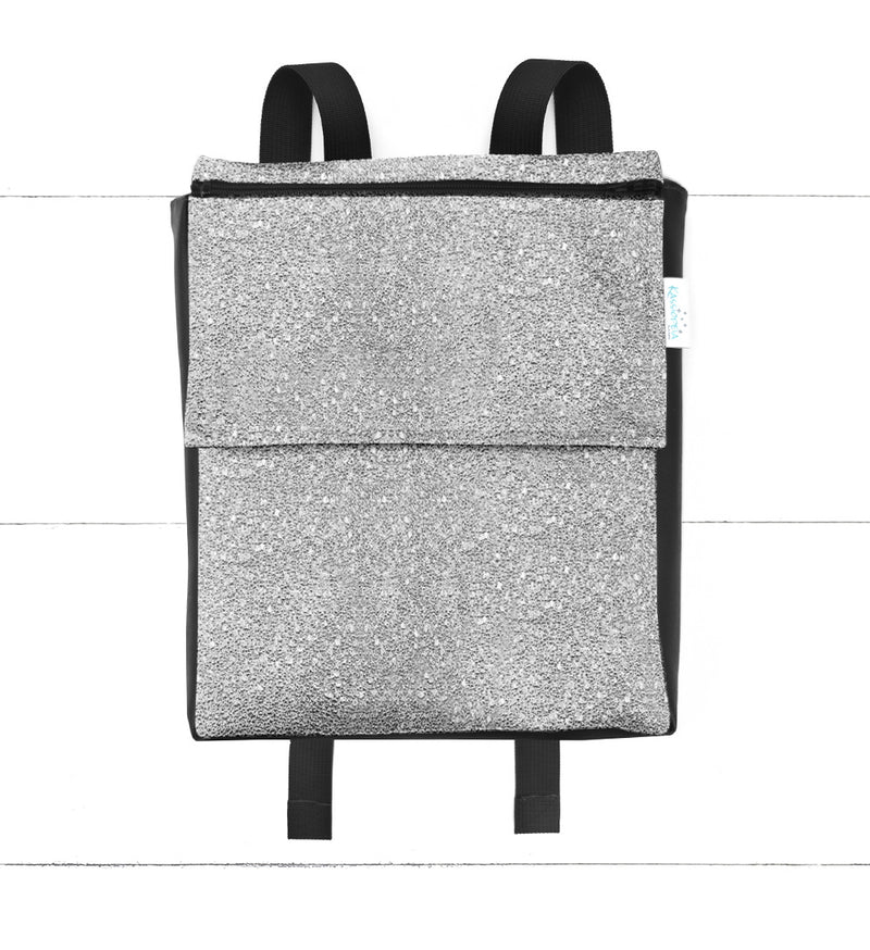 Base - 8" Mini Kangourou Paillettes argentées