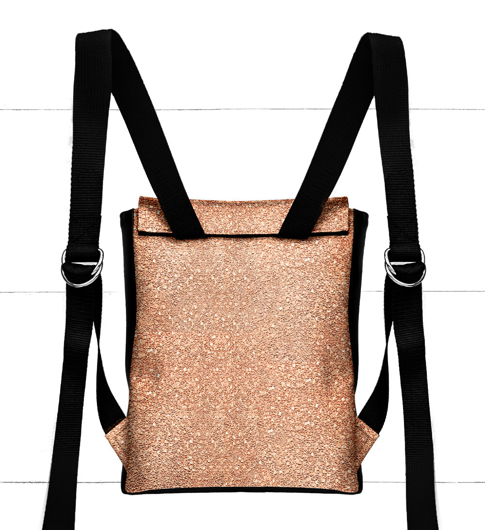 Base - 8" Mini Kangourou Paillettes dorées/rosées